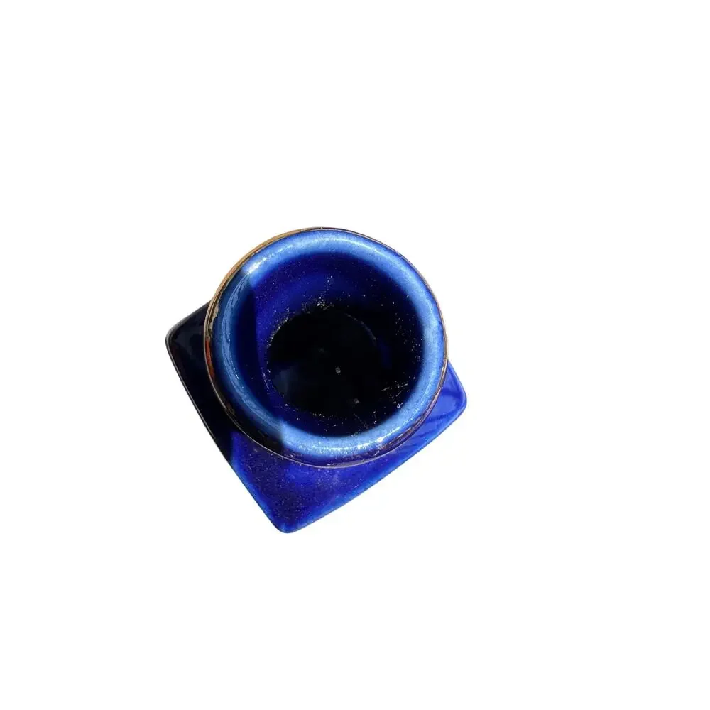 Vintage Japanese Cobalt Blue Floral Porcelain Bud Vase Gold Trim Made in Japan
